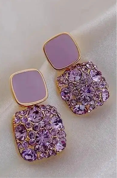 Silver Needle Fashion Square Zircon Drop Earrings For Women Jewelry 2025 Trending New Luxury Women's Crystal Earrings