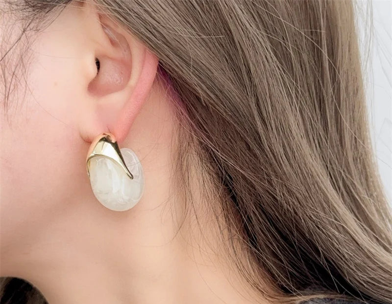 Minimalistic Silver Color Blue And Pink Shell Starfish Stud Earrings For Women Delicate Exquisite Asymmetric Earrings