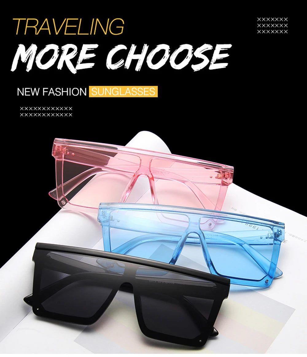 2025 Square Sunglasses Women Luxury Vintage Brand Design Sun glasses Big Frame Mirror Red Purple Eyewear UV400