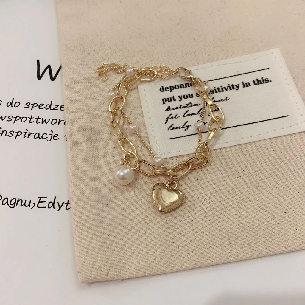 Elegant Baroque Pearl String Bracelet For Woman Luxury Zircon Bee Pendant Bracelet Fashion Girl's Sweet Jewelry