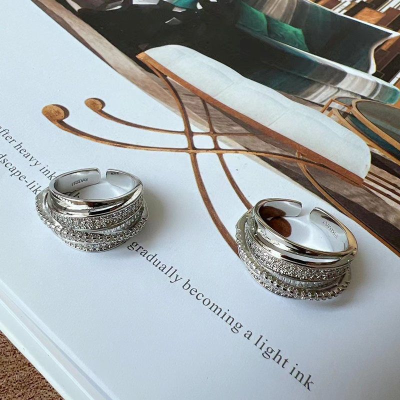 Irregular Pleated Ring for Women Open Adjustable Rings Wide Trendy Finger Rings Y2K Accessories Fashion Jewelry