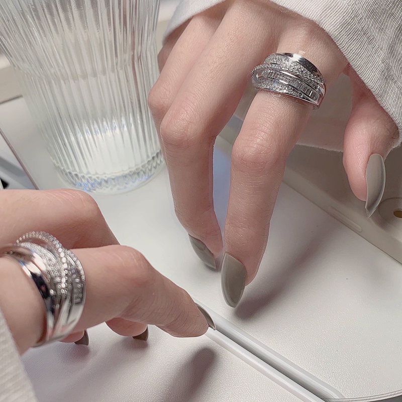 Irregular Pleated Ring for Women Open Adjustable Rings Wide Trendy Finger Rings Y2K Accessories Fashion Jewelry