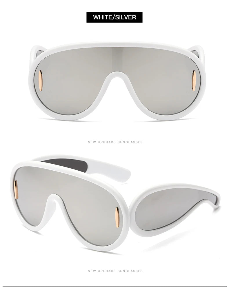 Cycling 2024 New Fashion One-Piece Large Frame Sunglasses Cyberpunk Style Eyeglasse Female Male Multi Color Frame Sun Glasses