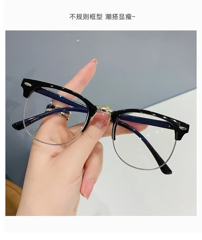Glasses Ultralight Retro Transparent Frame Plain Men Women Anti Blue Light Glasses Party Decorate Eyeglasses Fake Glasses