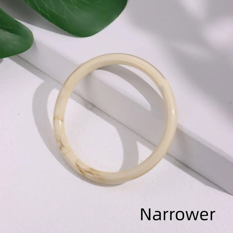 Round Tortoise shell White Resin Bracelet French Vintage Elegant Jewelry for Women Summer Fashion Holiday Gift New