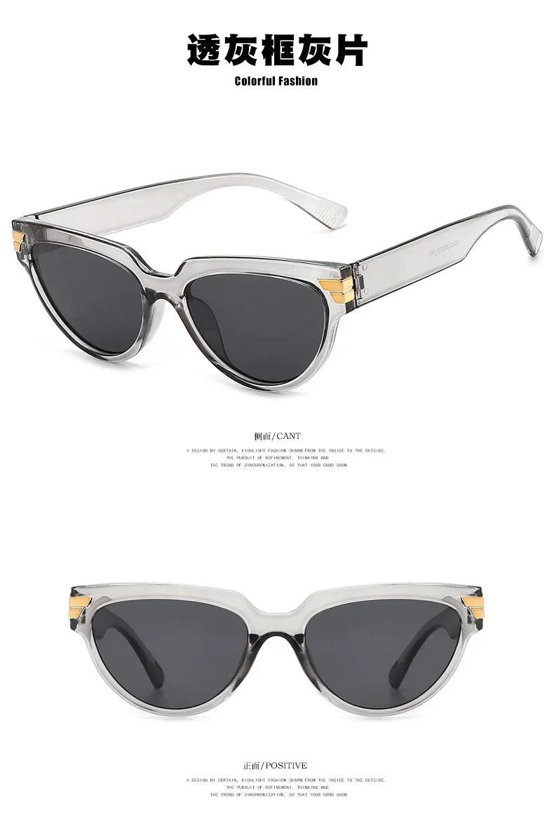 New Small Rectangle Sunglasses Women 2022 Luxury Brand Classic Cat Eye Lady Sexy Fashion Sun Glasses Shades For Women UV400