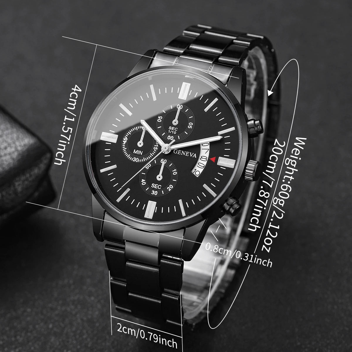 2PCS/Set Fashion Men Business Watches Male Calendar Quartz Watch Bracelet Set Relogio Masculino