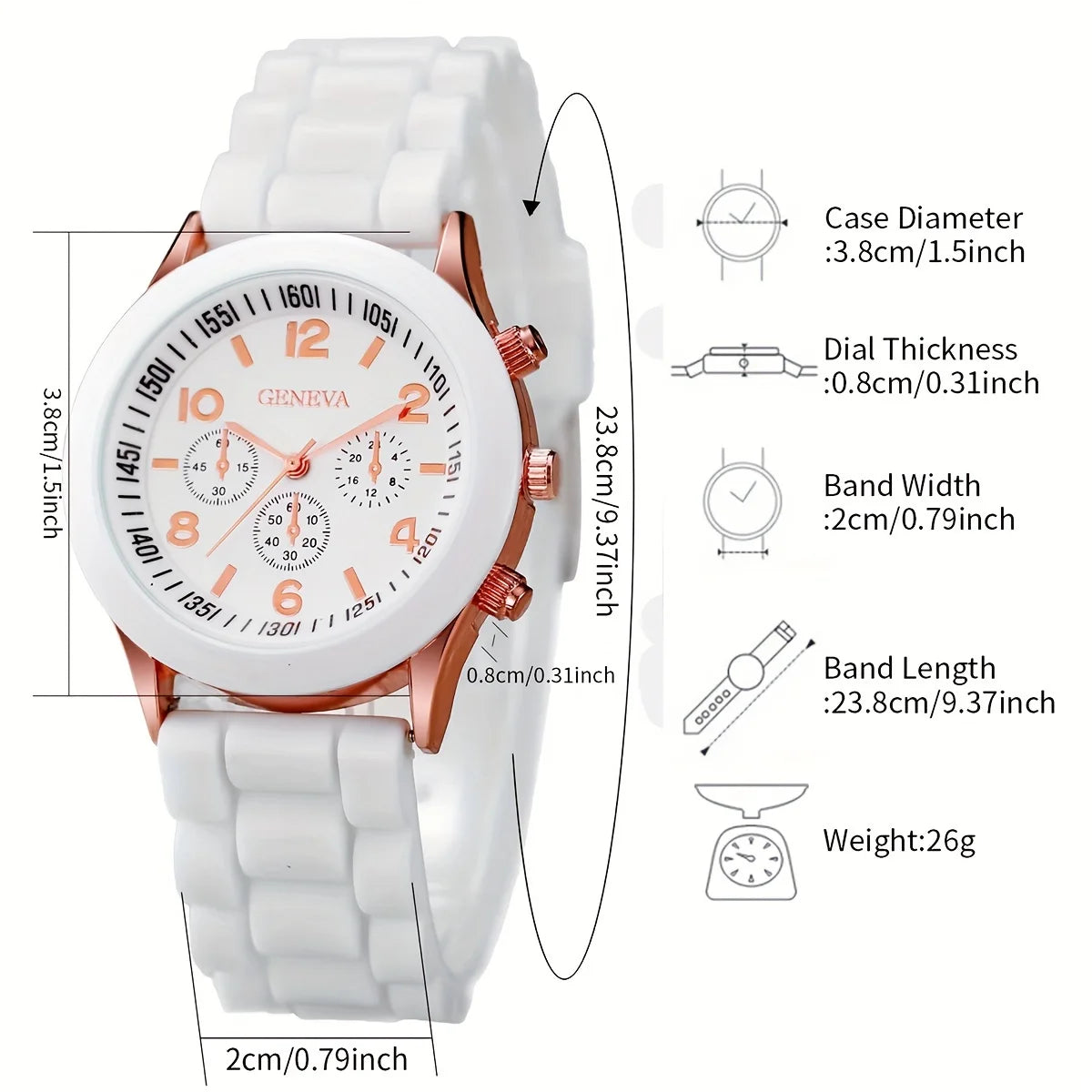 3/6PCS Women's Watches Casual Silicone Band Analog Quartz Watch Heart Pearls Jewelry Set(Without Box)