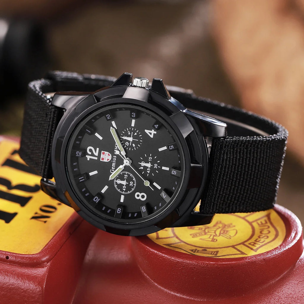 4PCS Men Military Watches Set Casual Sport Quartz Watch Nylon Band Male Clock Watch Relogios Masculino（Without Box）