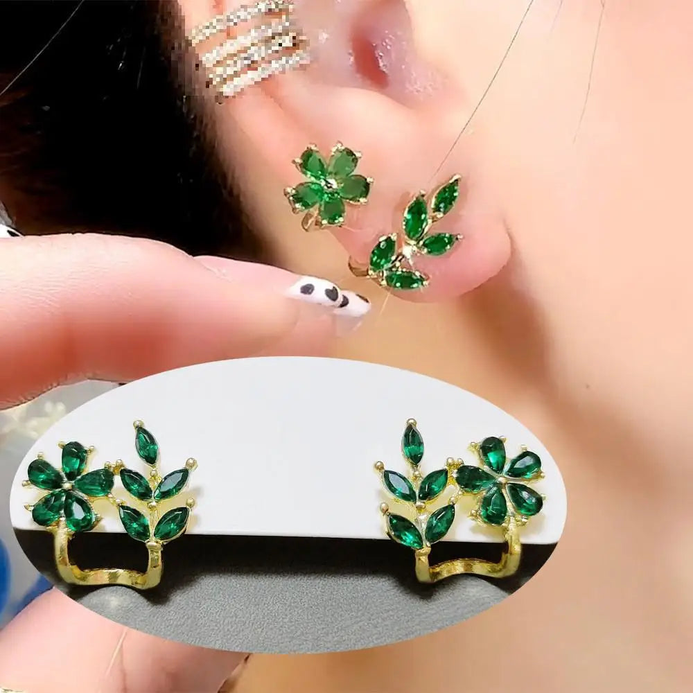 Silver Needle Vintage Green Crystal Butterfly Drop Earrings For Women Jewelry 2025 Trending Luxury Zircon Women's Earrings