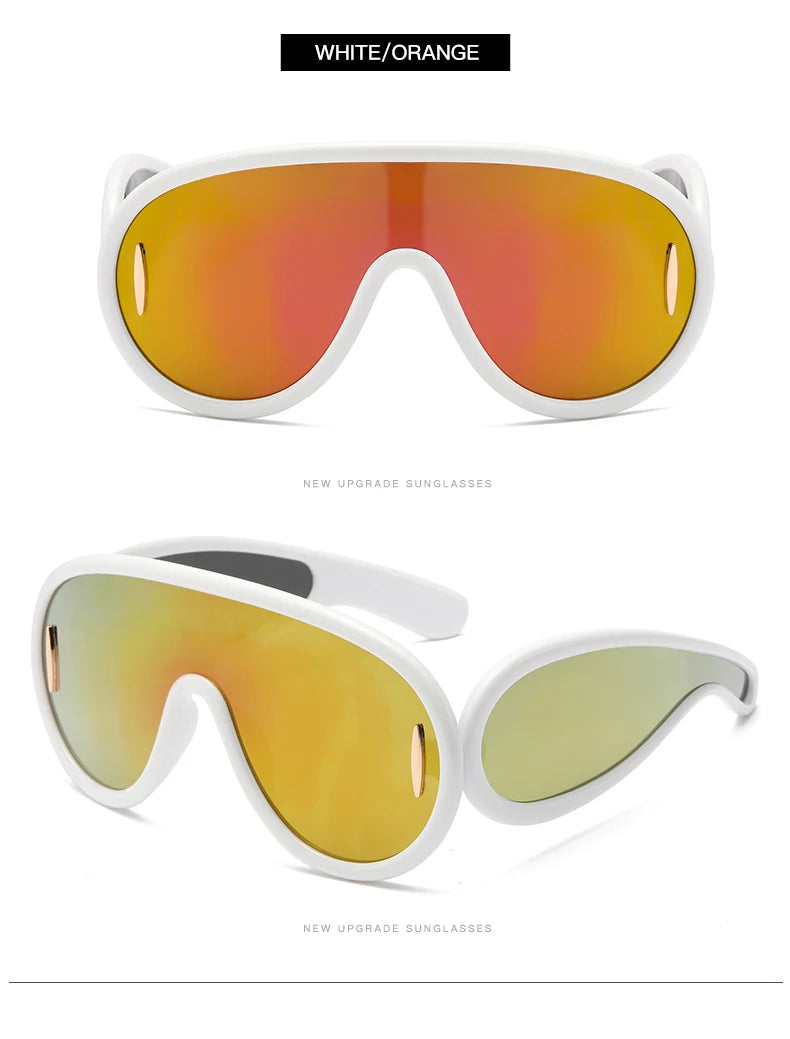 Cycling 2024 New Fashion One-Piece Large Frame Sunglasses Cyberpunk Style Eyeglasse Female Male Multi Color Frame Sun Glasses