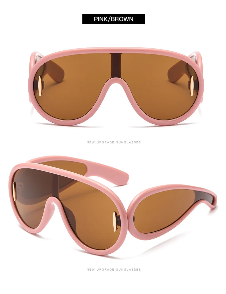 Cycling 2024 New Fashion One-Piece Large Frame Sunglasses Cyberpunk Style Eyeglasse Female Male Multi Color Frame Sun Glasses