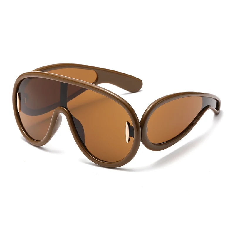Cycling 2024 New Fashion One-Piece Large Frame Sunglasses Cyberpunk Style Eyeglasse Female Male Multi Color Frame Sun Glasses