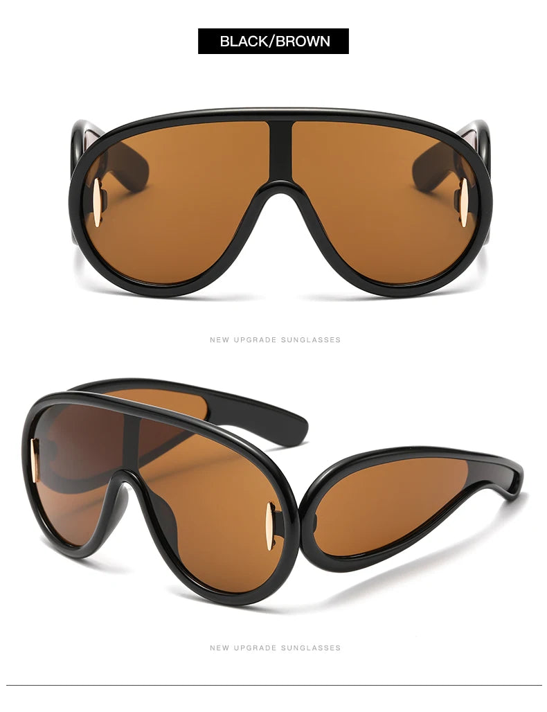Cycling 2024 New Fashion One-Piece Large Frame Sunglasses Cyberpunk Style Eyeglasse Female Male Multi Color Frame Sun Glasses