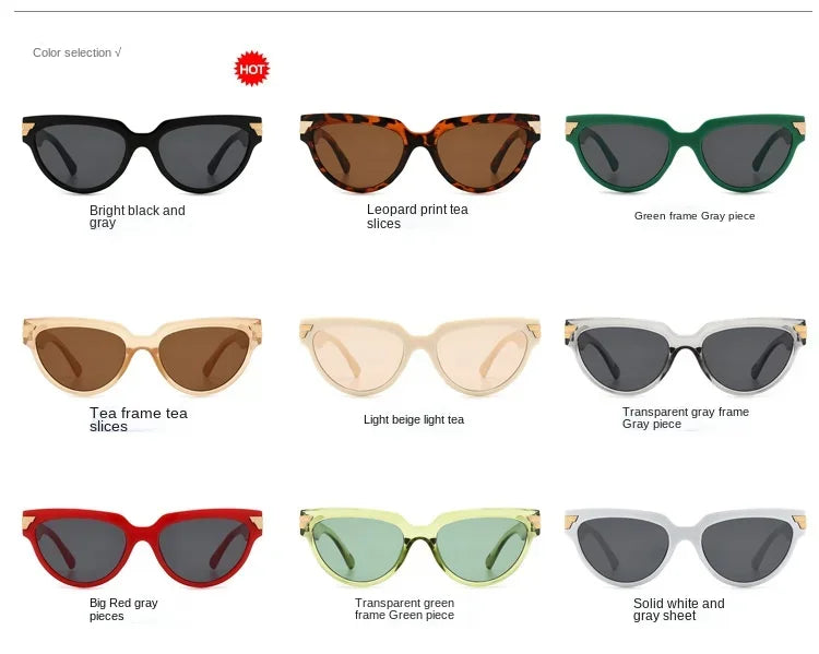 New Small Rectangle Sunglasses Women 2022 Luxury Brand Classic Cat Eye Lady Sexy Fashion Sun Glasses Shades For Women UV400