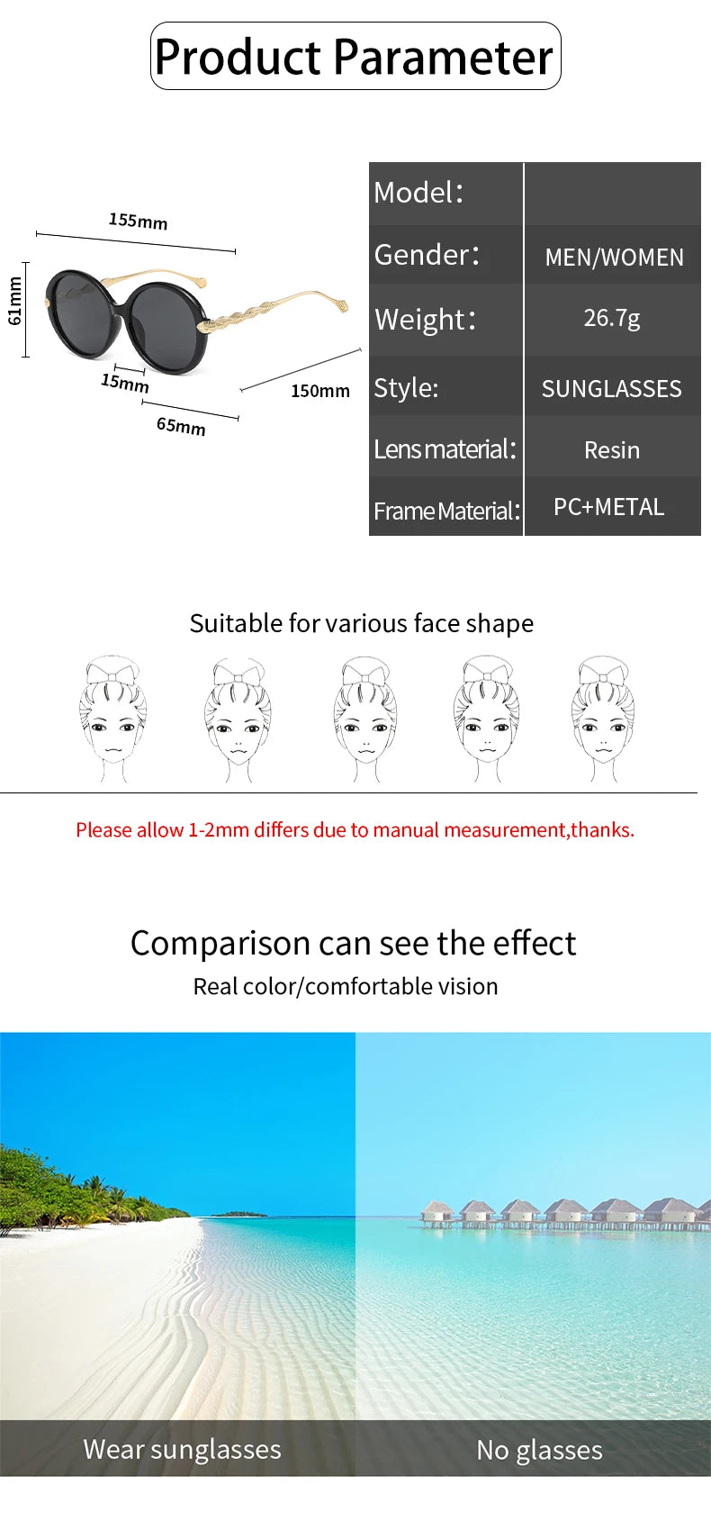 New Vintage Round Frame Sunglasses Gradient Color Trendy Fashion Women Eyewear Brand Designer Shades for Ladies Gafas De Sol