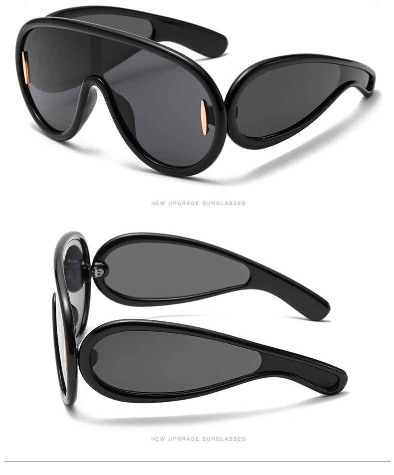 Cycling 2024 New Fashion One-Piece Large Frame Sunglasses Cyberpunk Style Eyeglasse Female Male Multi Color Frame Sun Glasses