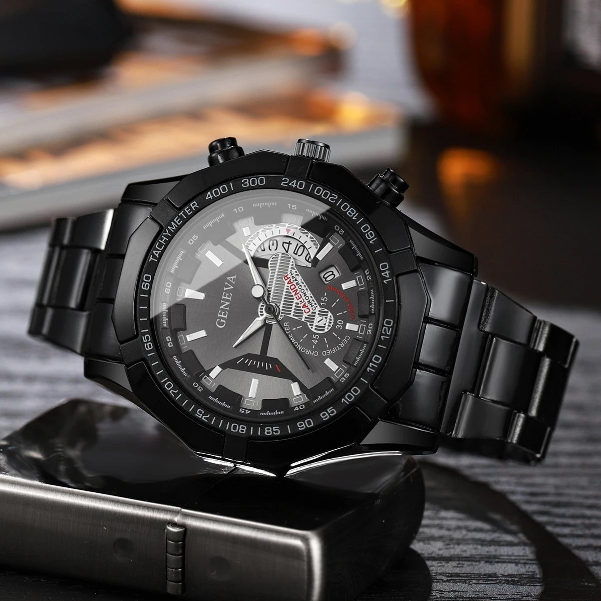 Luxury Large Dial Men Business Watches Fashion Calendar Quartz Watch for Mens Clock Reloj Hombre（Without Box）