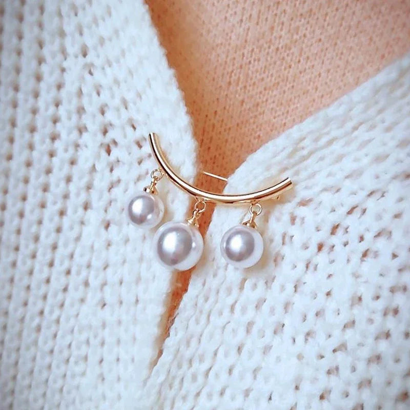 Golden/Sliver Sweater Fixed Straps Anti Slip Anti-emptied Brooch Scarf Cardigan Anti Wearing Pins Enamel Pin