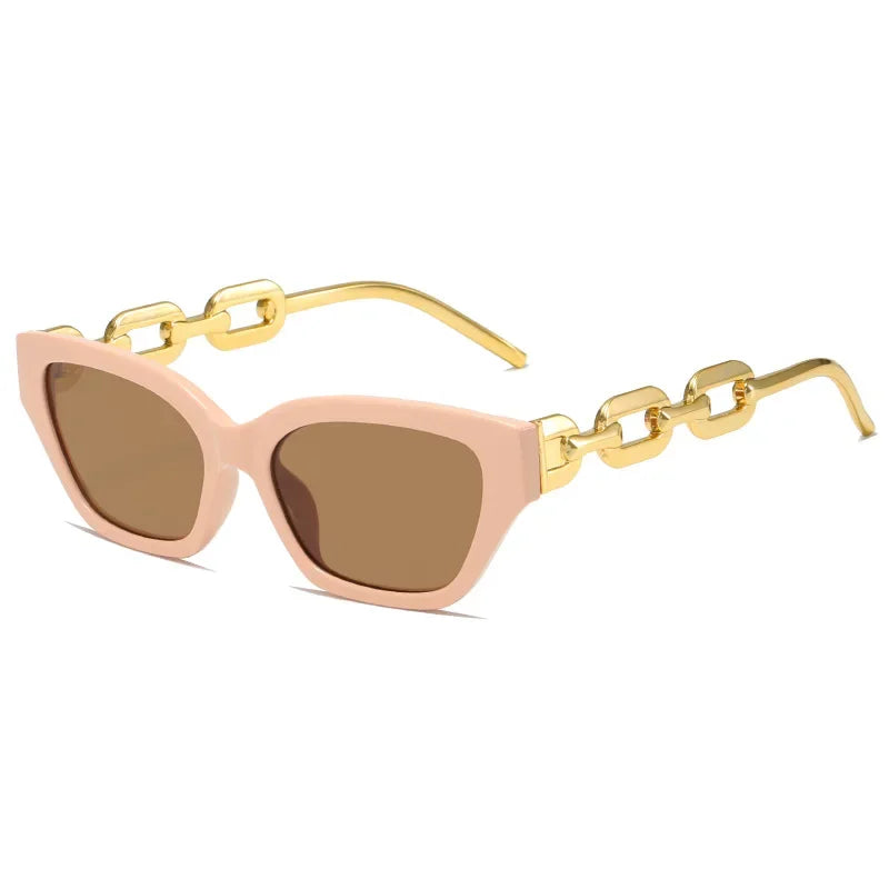 Cat Eye Sunglasses 2025 New Fashion Women Vintage Brand Designer Glasses Black Sun Glasses Female  Golden Eyewear Sun Protection