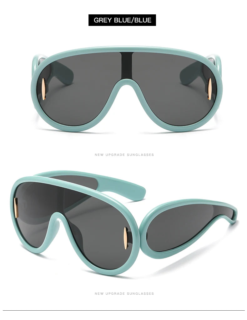 Cycling 2024 New Fashion One-Piece Large Frame Sunglasses Cyberpunk Style Eyeglasse Female Male Multi Color Frame Sun Glasses