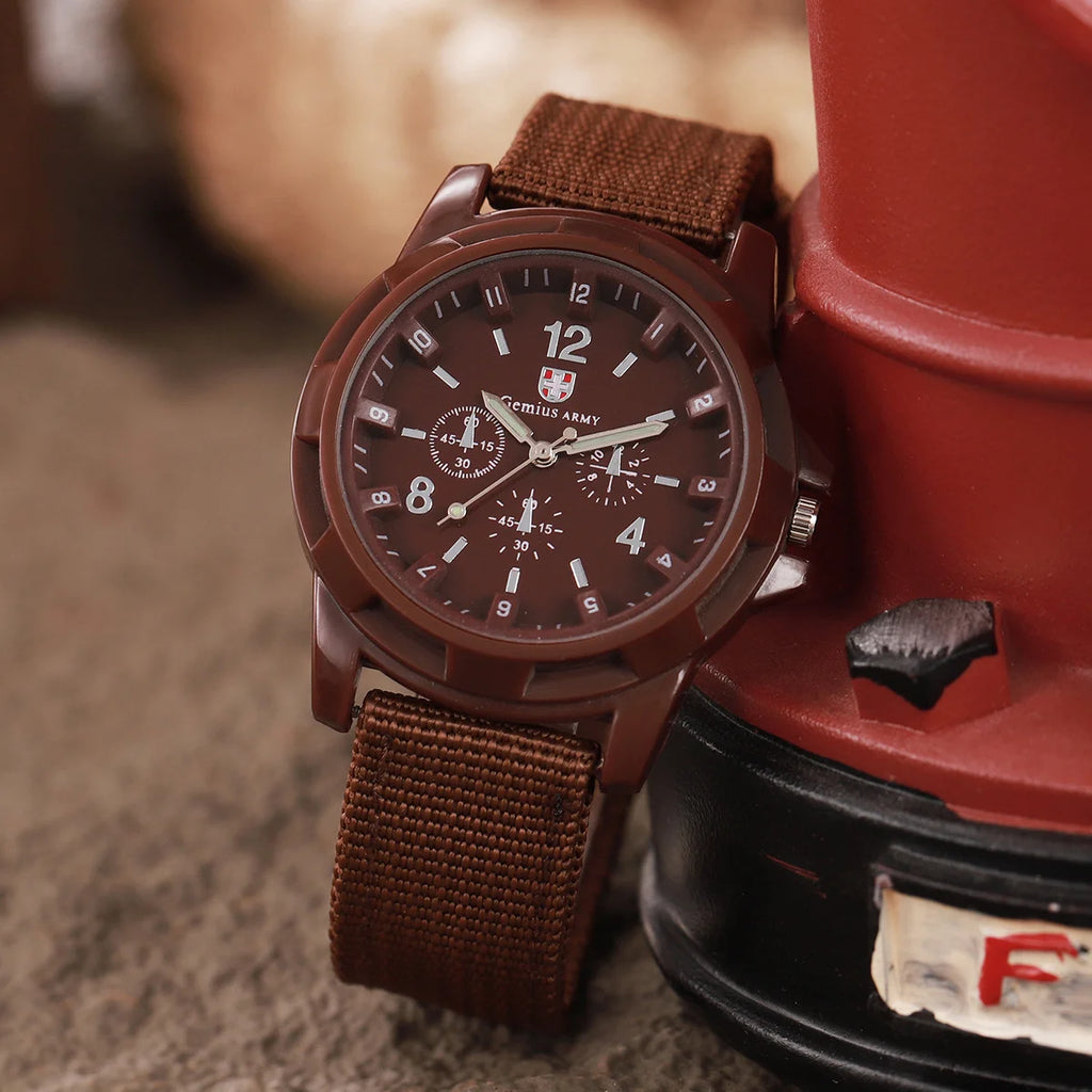 4PCS Men Military Watches Set Casual Sport Quartz Watch Nylon Band Male Clock Watch Relogios Masculino（Without Box）