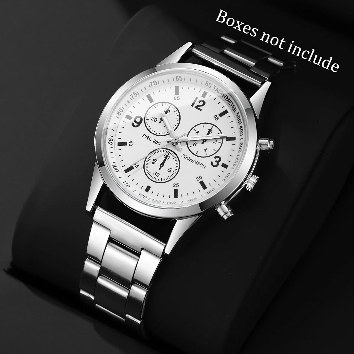Fashion Men Business Quartz Watch Luxury Silvery Strap Wristwatch Reloj Hombre（Without Box）