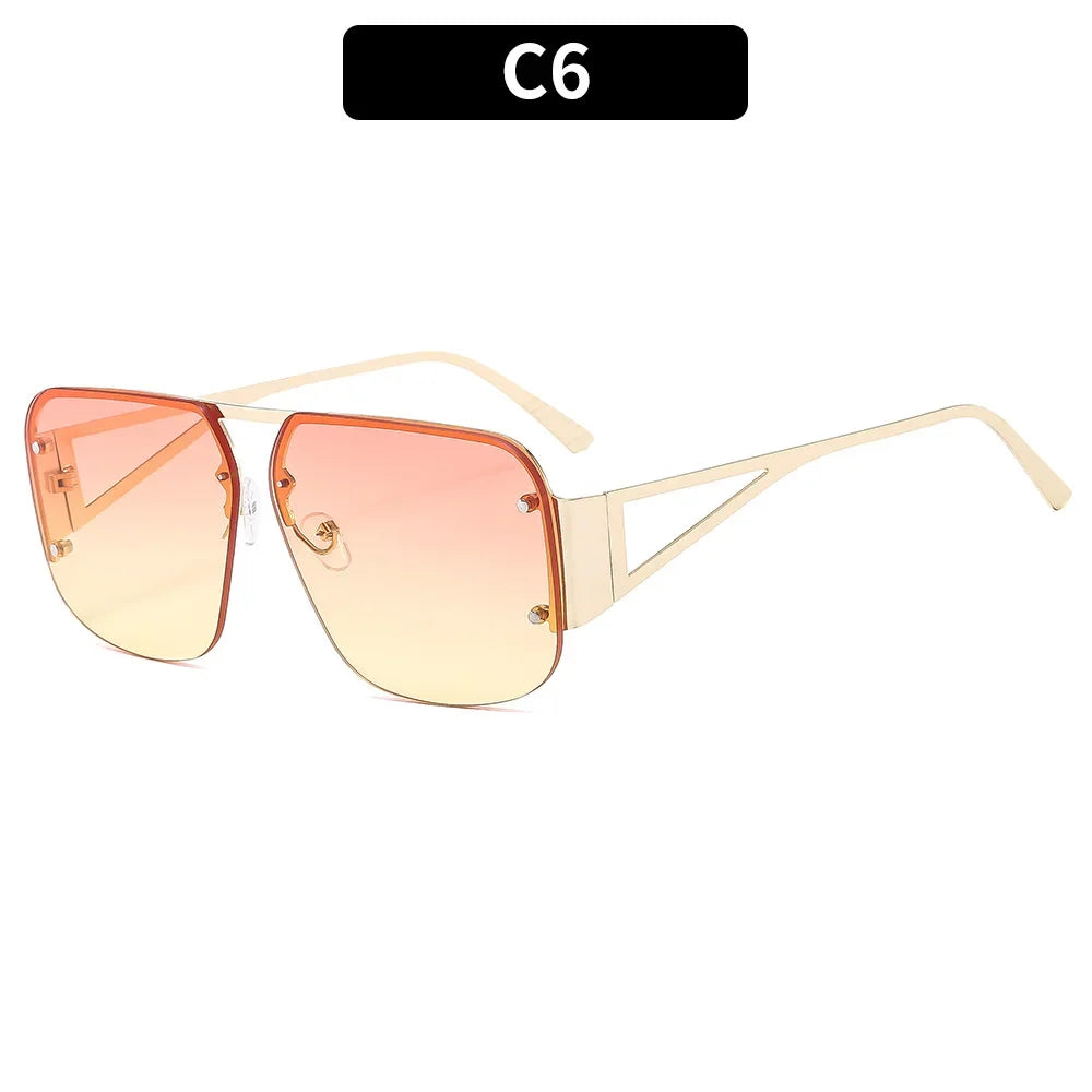 Fashion Oversized Square Sunglasses Woman Brand Designer Vintage Square Sun Glasses Female Big Frame Shades UV400 Eyewear