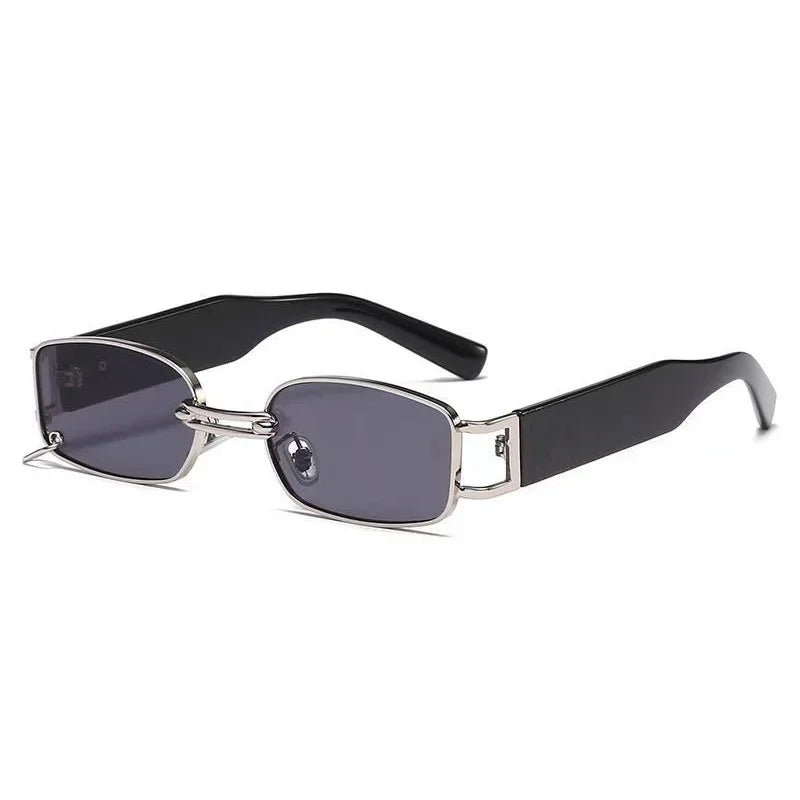 Fashion Punk Square Sunglasses Women Luxury Brand Small Frame Sun Glasses Female Rectangle Metal Mirror Oculos De Sol Feminino