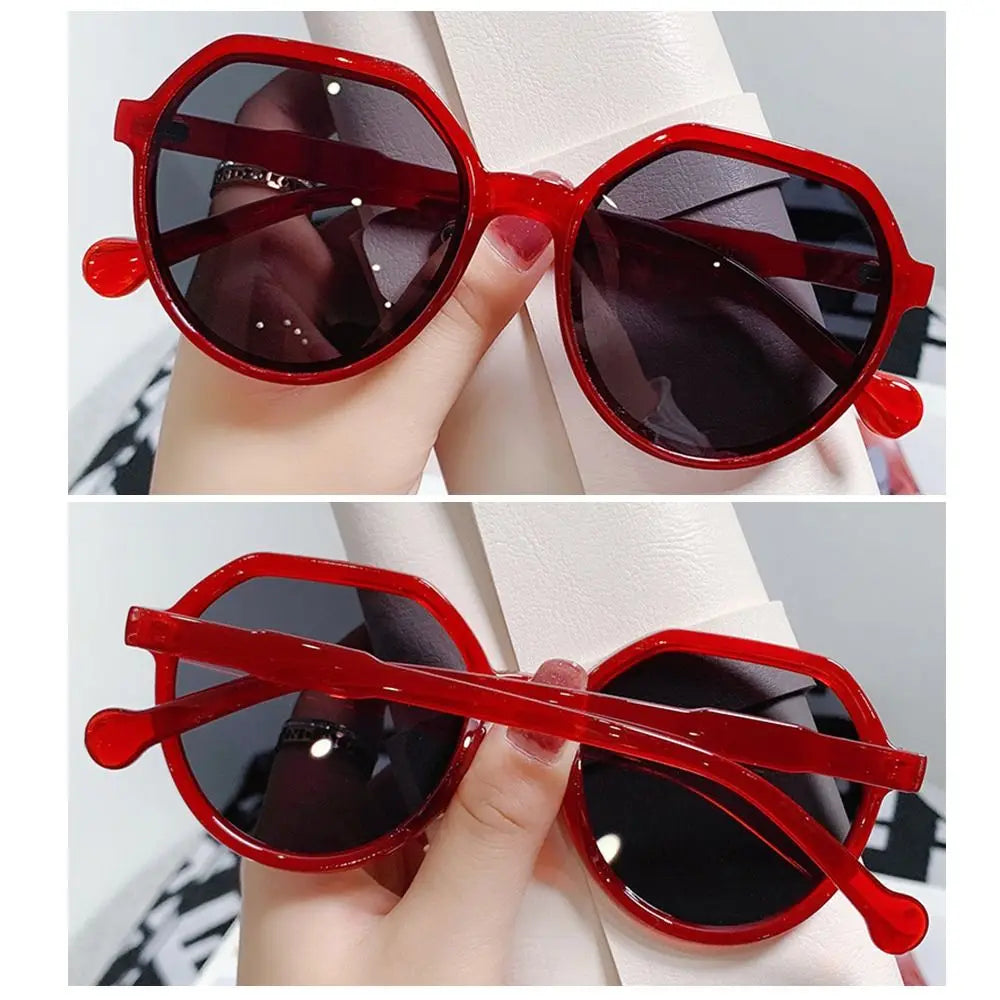 Trendy Jelly Women's Sunglasses Unique Popular Round Frame Sun Glasses Beige UV Protection Eyewear for Women & Men