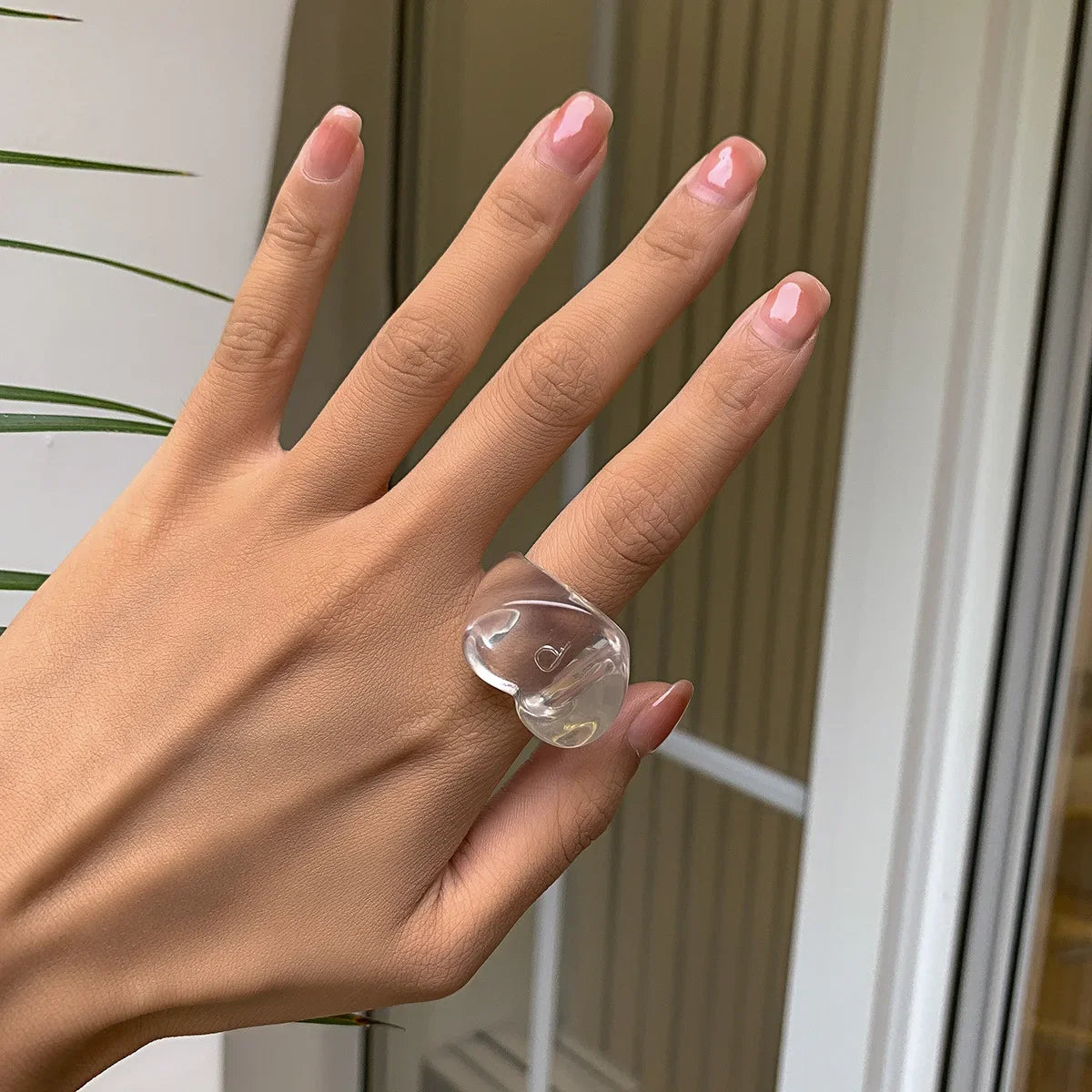 Acrylic Resin Rings Set For Women Girls Irregular Marble Pattern Colorful Transparent Ring Rings Jewelry Gifts
