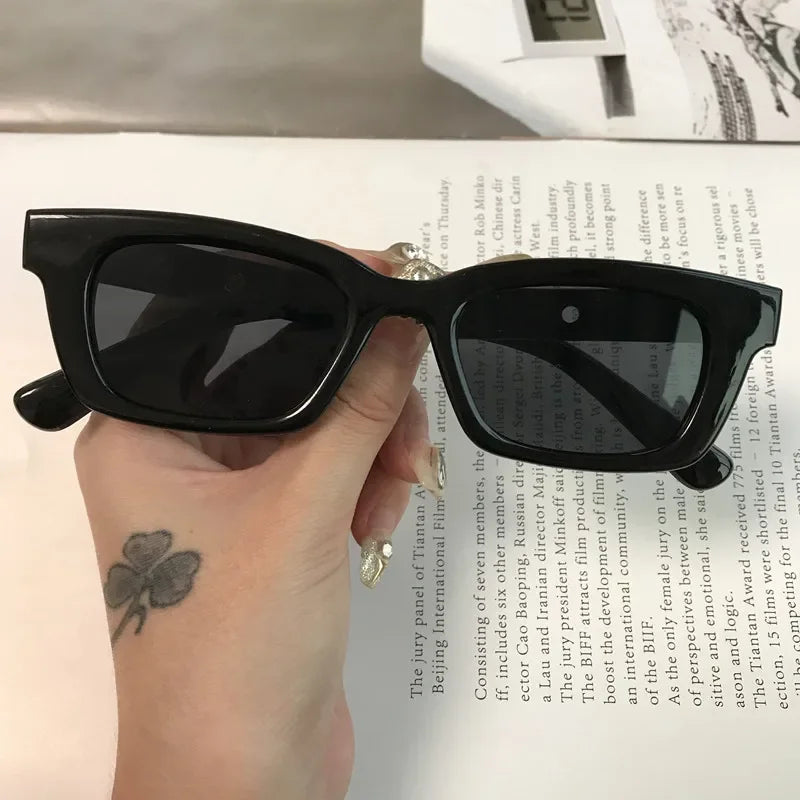 New Women Rectangle Vintage Sunglasses Brand Designer Retro Points Sun Glasses Female Lady Eyeglass Cat Eye Driver Goggles