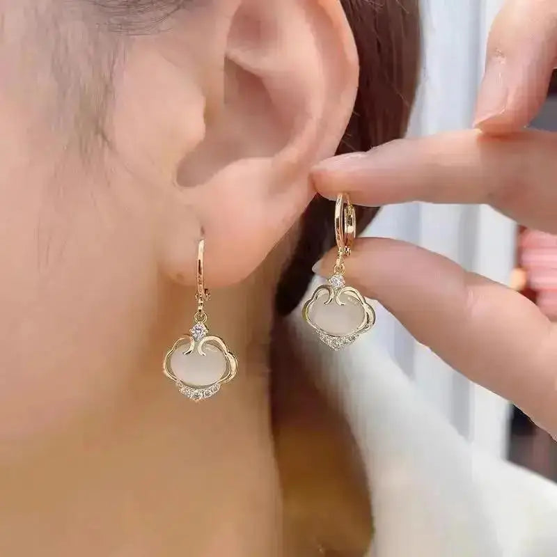 Silver Needle Fashion Purple Crystal Heart Drop Earrings For Women Jewelry 2025 Trending New Luxury Women's Earrings