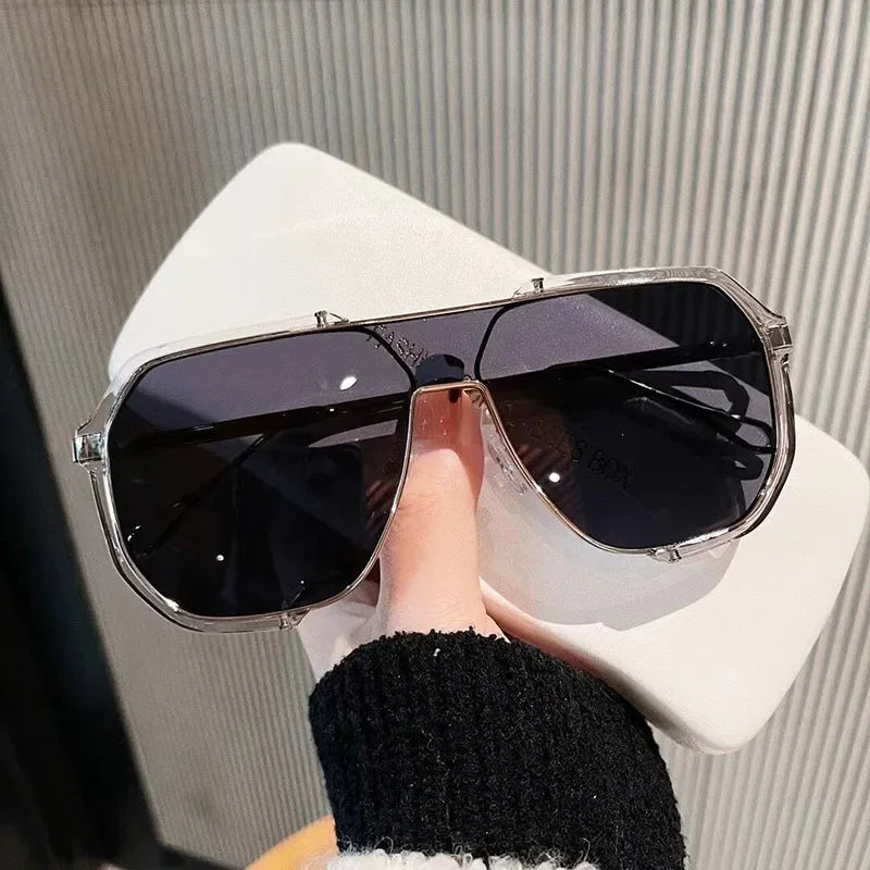 Women One-Piece Fashion Sunglasses New Unique Oversized Sun Glasses for Men Punk Glasses Trending Female Eyewear UV400