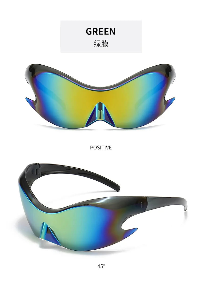 Y2K UV400 Sunglasses Men Women Trendy Running Fishing Goggles Sports Cycling Glasses Male Bicycle Eyewear Bike Lenses