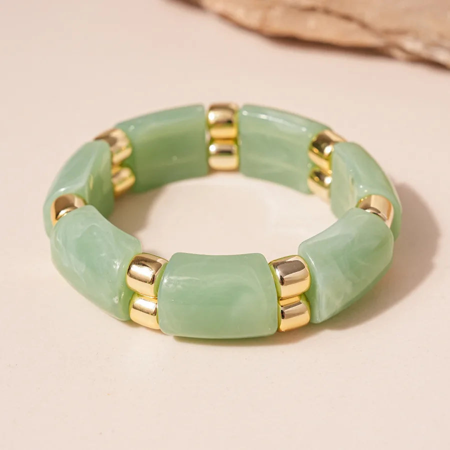 Fashionable Green Resin Acrylic Smudging Bangle for Women Exaggerated Irregular Geometric Wide Chunky Bracelets Bangles Jewelry