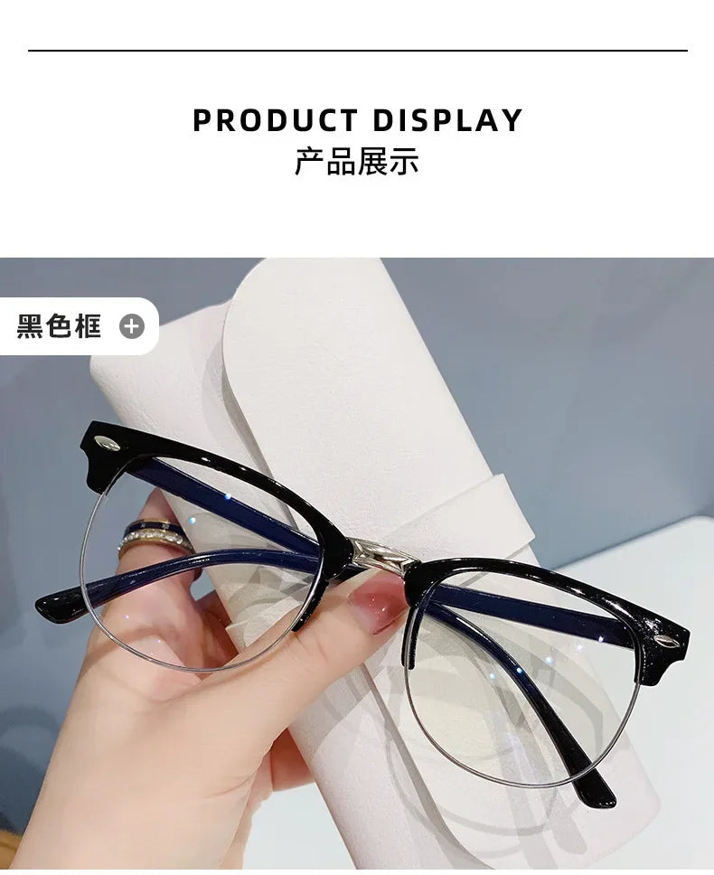 Glasses Ultralight Retro Transparent Frame Plain Men Women Anti Blue Light Glasses Party Decorate Eyeglasses Fake Glasses