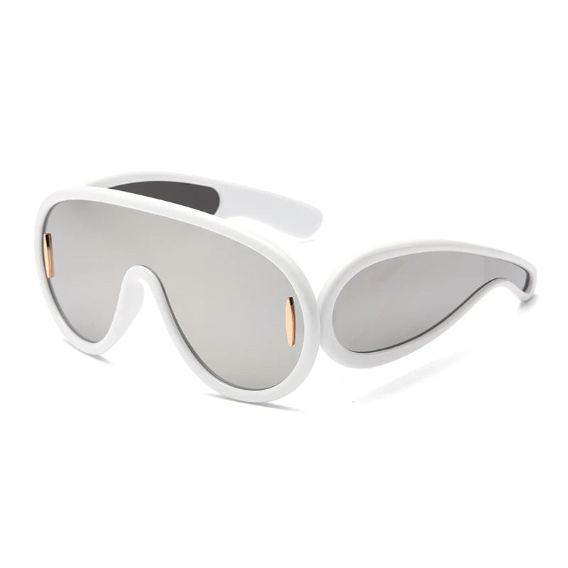 Cycling 2024 New Fashion One-Piece Large Frame Sunglasses Cyberpunk Style Eyeglasse Female Male Multi Color Frame Sun Glasses