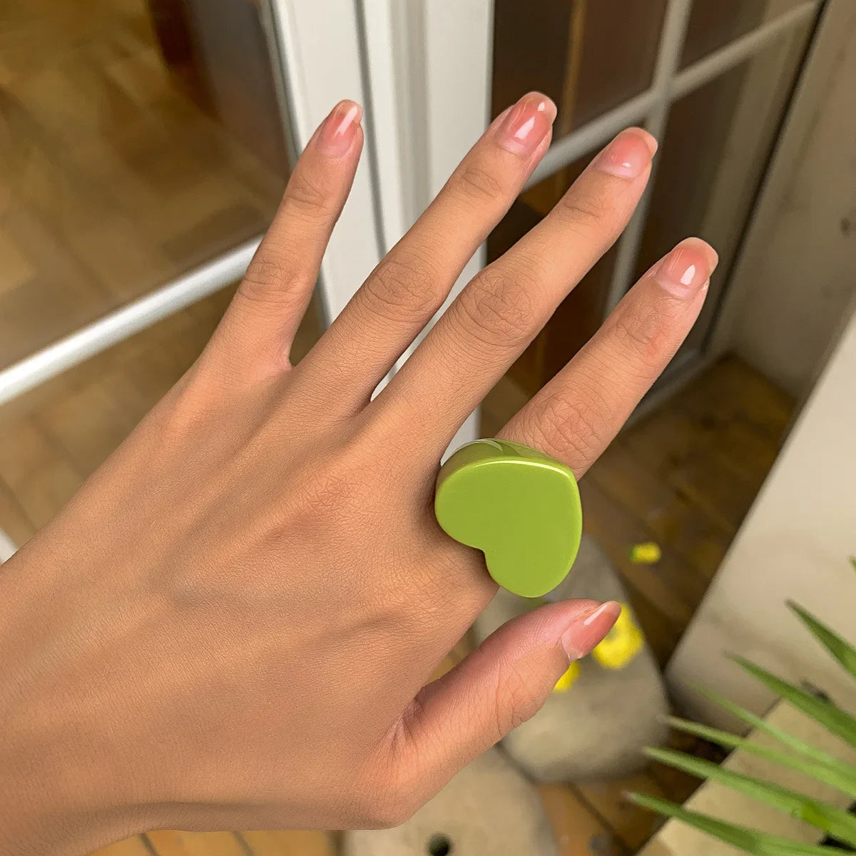 Acrylic Resin Rings Set For Women Girls Irregular Marble Pattern Colorful Transparent Ring Rings Jewelry Gifts