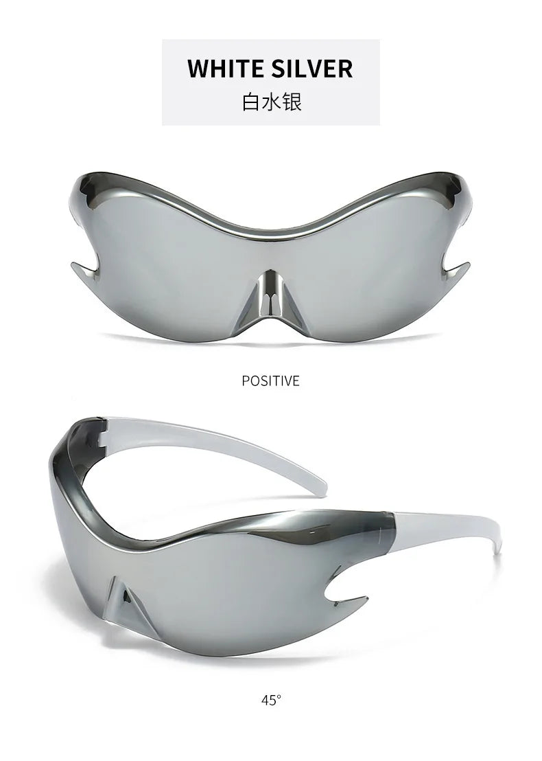 Y2K UV400 Sunglasses Men Women Trendy Running Fishing Goggles Sports Cycling Glasses Male Bicycle Eyewear Bike Lenses