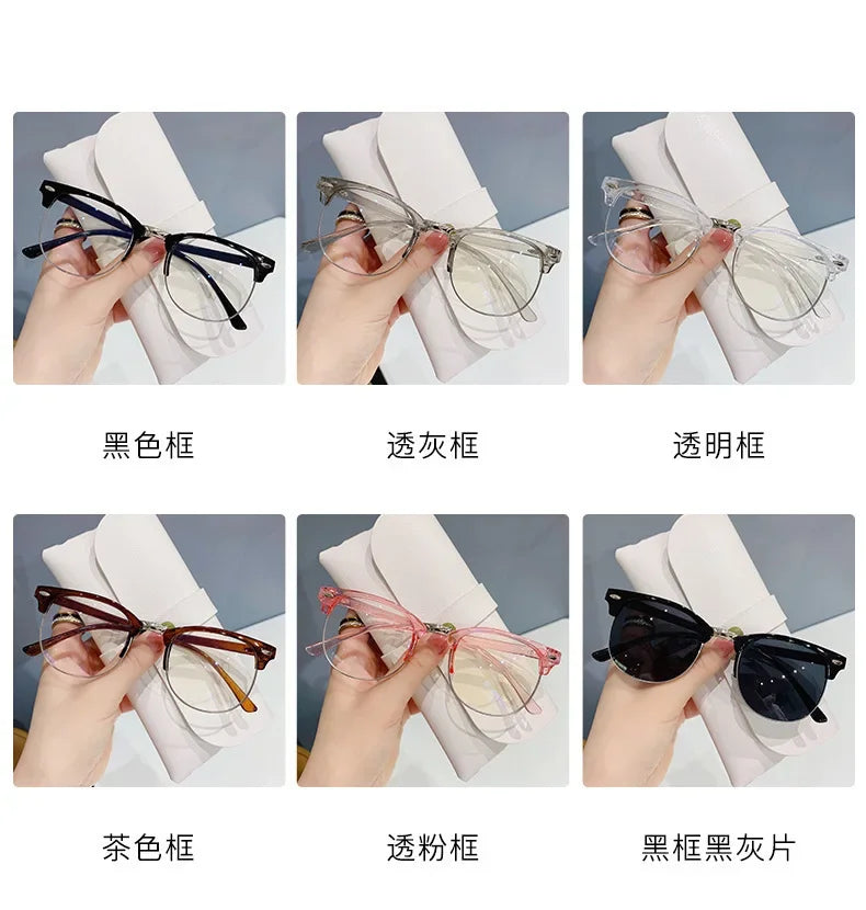 Glasses Ultralight Retro Transparent Frame Plain Men Women Anti Blue Light Glasses Party Decorate Eyeglasses Fake Glasses