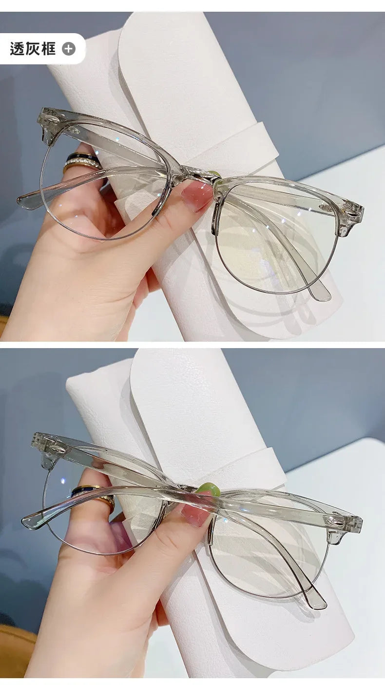Glasses Ultralight Retro Transparent Frame Plain Men Women Anti Blue Light Glasses Party Decorate Eyeglasses Fake Glasses