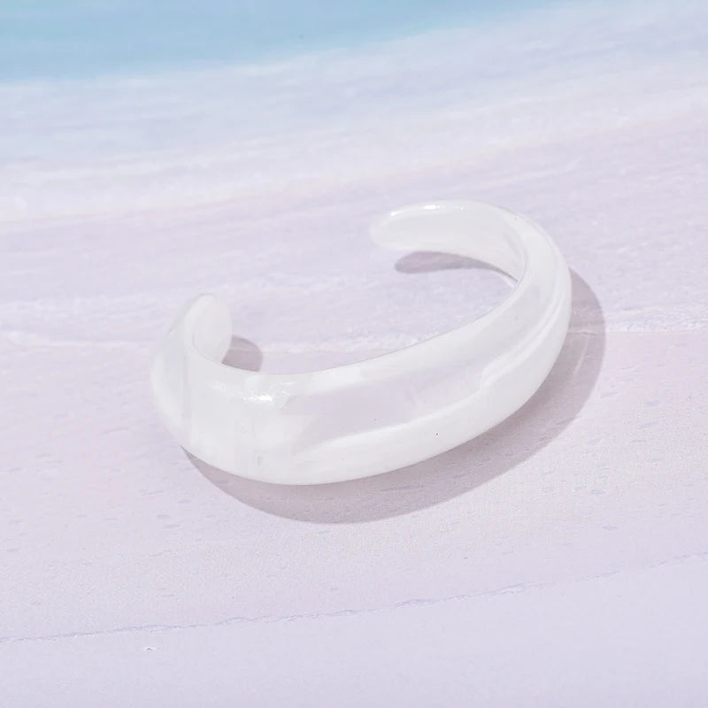 Fashion Exaggerated Opening Acrylic Bracelets for Women Simple Blended Jelly Colored Curved Cuff Bangle Female Jewelry