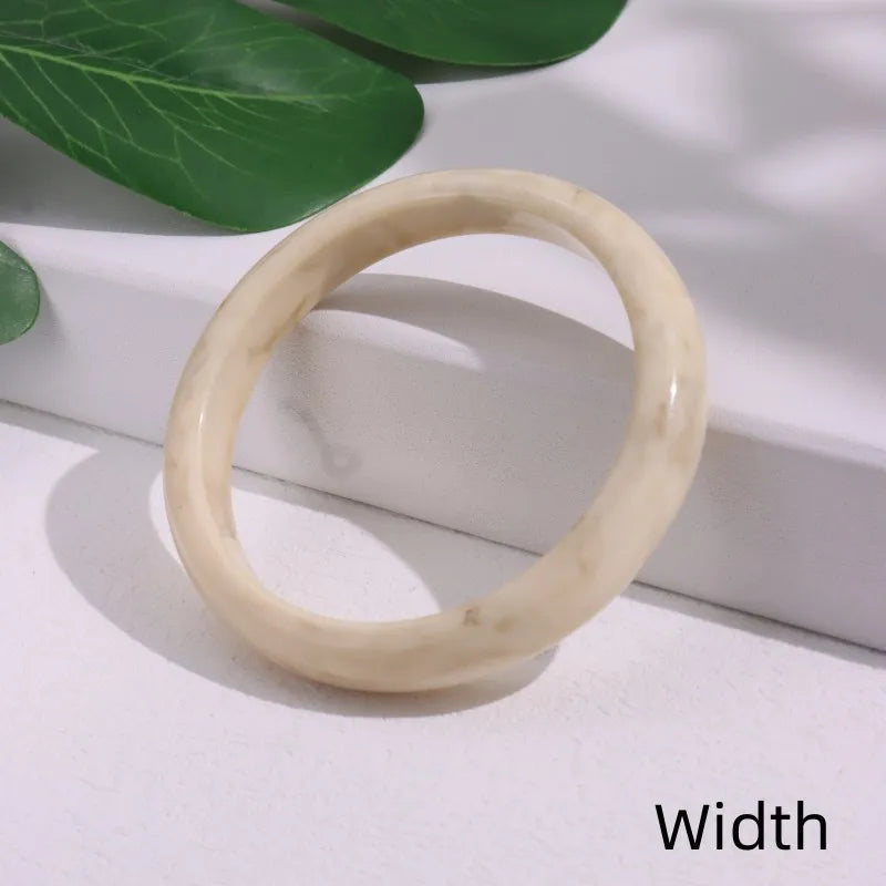 Round Tortoise shell White Resin Bracelet French Vintage Elegant Jewelry for Women Summer Fashion Holiday Gift New