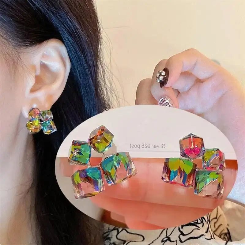 Fashion Seven Star Zircon Earrings For Women Jewelry 2025 Trending New Luxury Women's Crystal Stars Stud Earrings Gifts