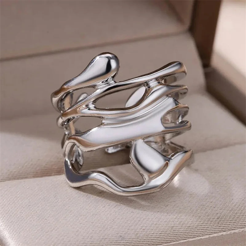 Vintage Stainless Steel Bullet Rings for Women Gold Color Geometric Rings Punk Jewelry Hip Hop Party Jewelry Gifts Anillos