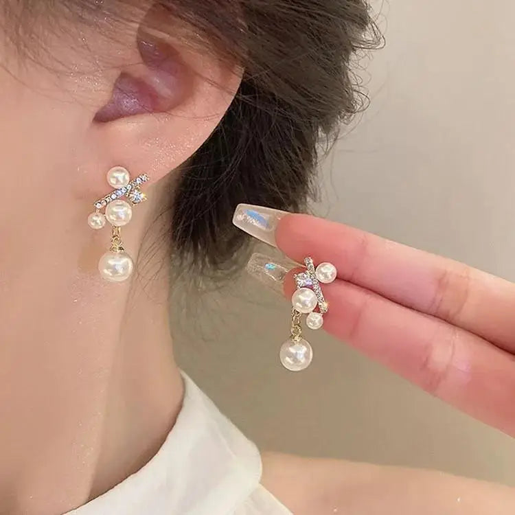 Silver Needle Fashion Purple Crystal Heart Drop Earrings For Women Jewelry 2025 Trending New Luxury Women's Earrings