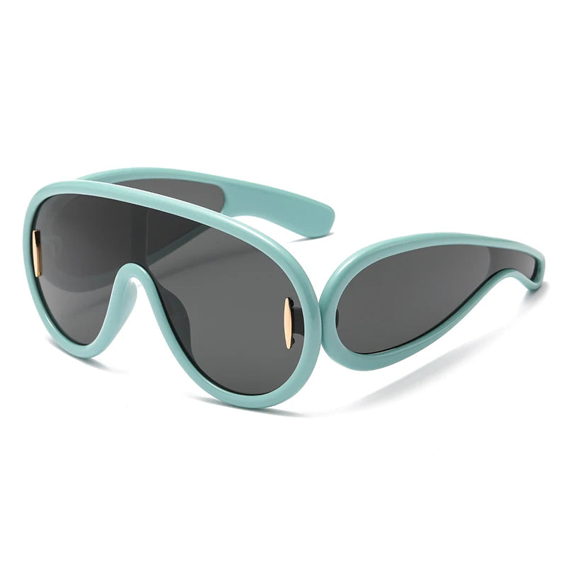 Cycling 2024 New Fashion One-Piece Large Frame Sunglasses Cyberpunk Style Eyeglasse Female Male Multi Color Frame Sun Glasses
