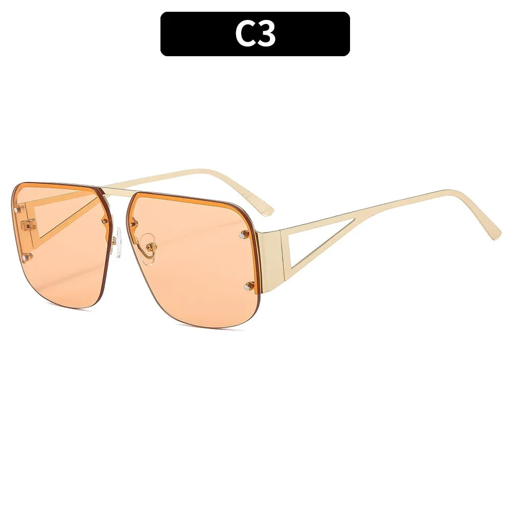 Fashion Oversized Square Sunglasses Woman Brand Designer Vintage Square Sun Glasses Female Big Frame Shades UV400 Eyewear