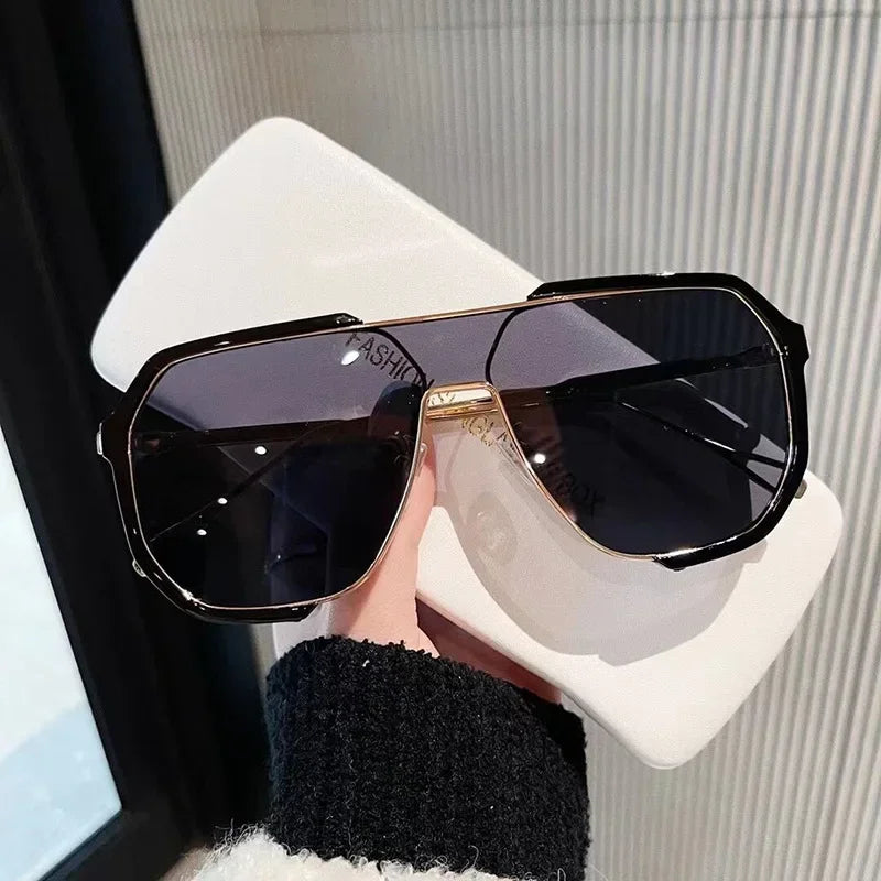 Women One-Piece Fashion Sunglasses New Unique Oversized Sun Glasses for Men Punk Glasses Trending Female Eyewear UV400